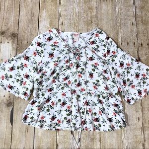 Mossimo Blouse Floral Size Small Women’s White